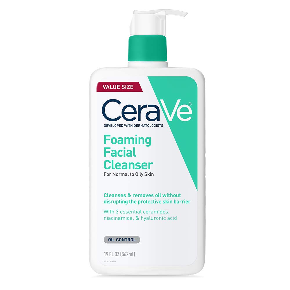 Refresh your skin daily with CeraVe Foaming Facial Cleanser ✨ Fragrance-free formula with Hyaluronic Acid, Ceramides & Niacinamide to cleanse oily skin without over-drying