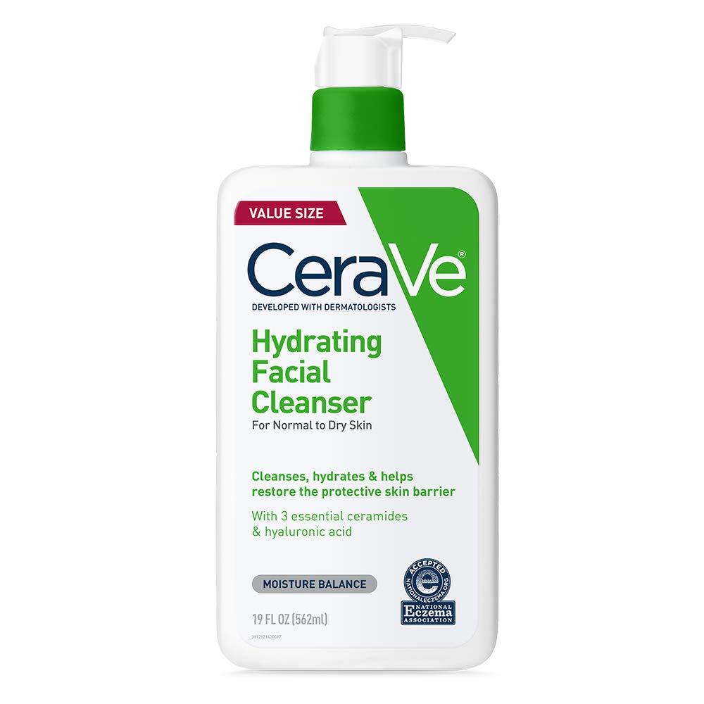 CeraVe Hydrating Facial Cleanser – Moisturizing Face Wash with Hyaluronic Acid & Ceramides for Normal to Dry Skin