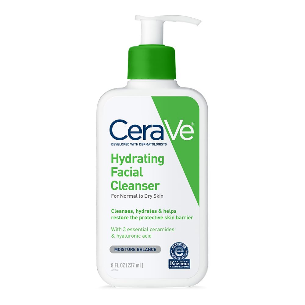 CeraVe Hydrating Facial Cleanser – Moisturizing Face Wash with Hyaluronic Acid & Ceramides for Normal to Dry Skin