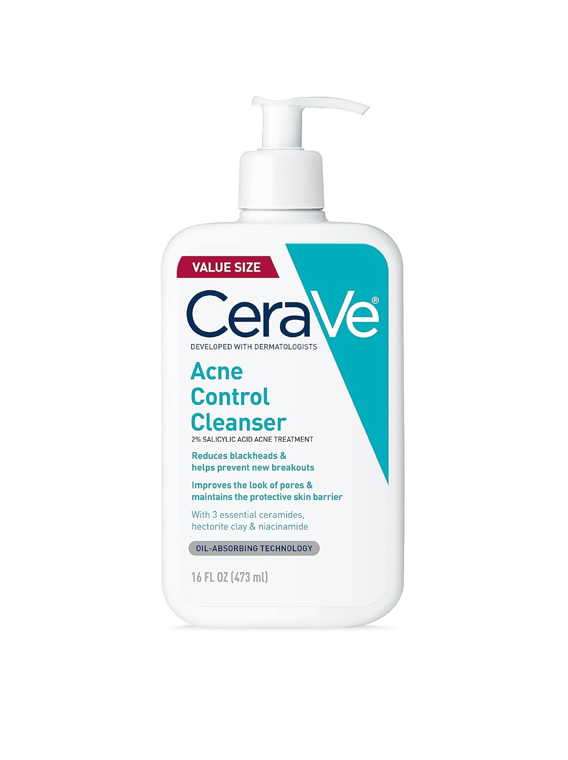 CeraVe Acne Treatment Face Wash – Salicylic Acid Cleanser for Acne & Pore Control