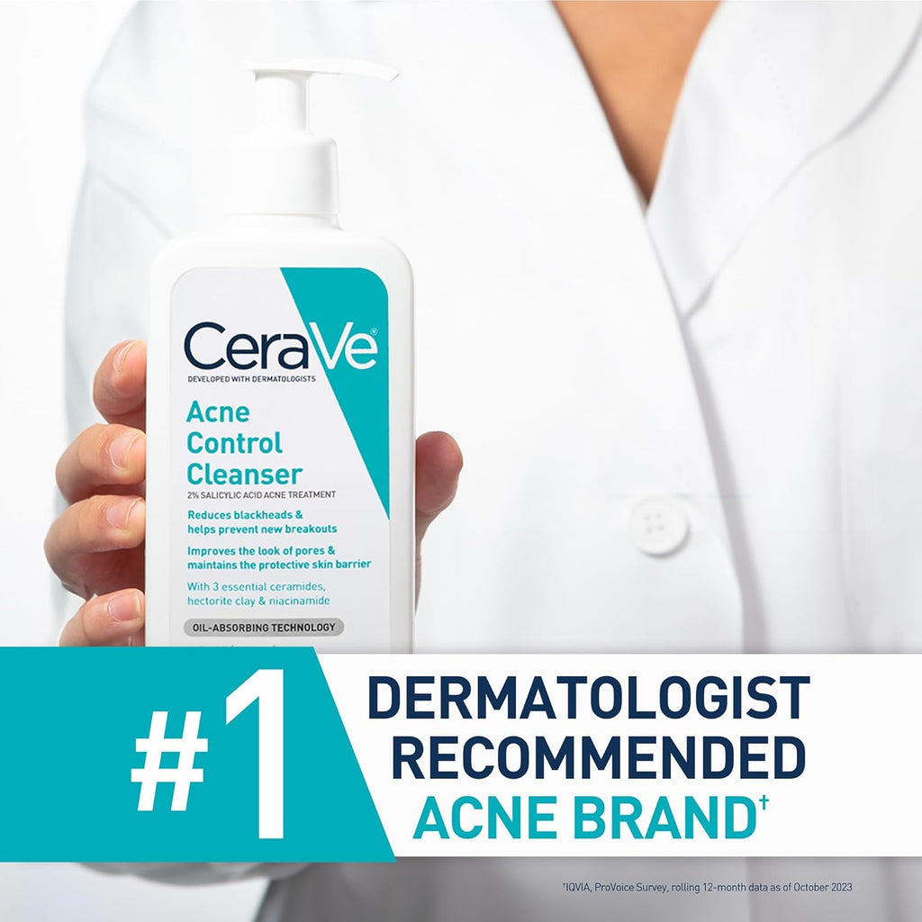 CeraVe Acne Treatment Face Wash – Salicylic Acid Cleanser for Acne & Pore Control