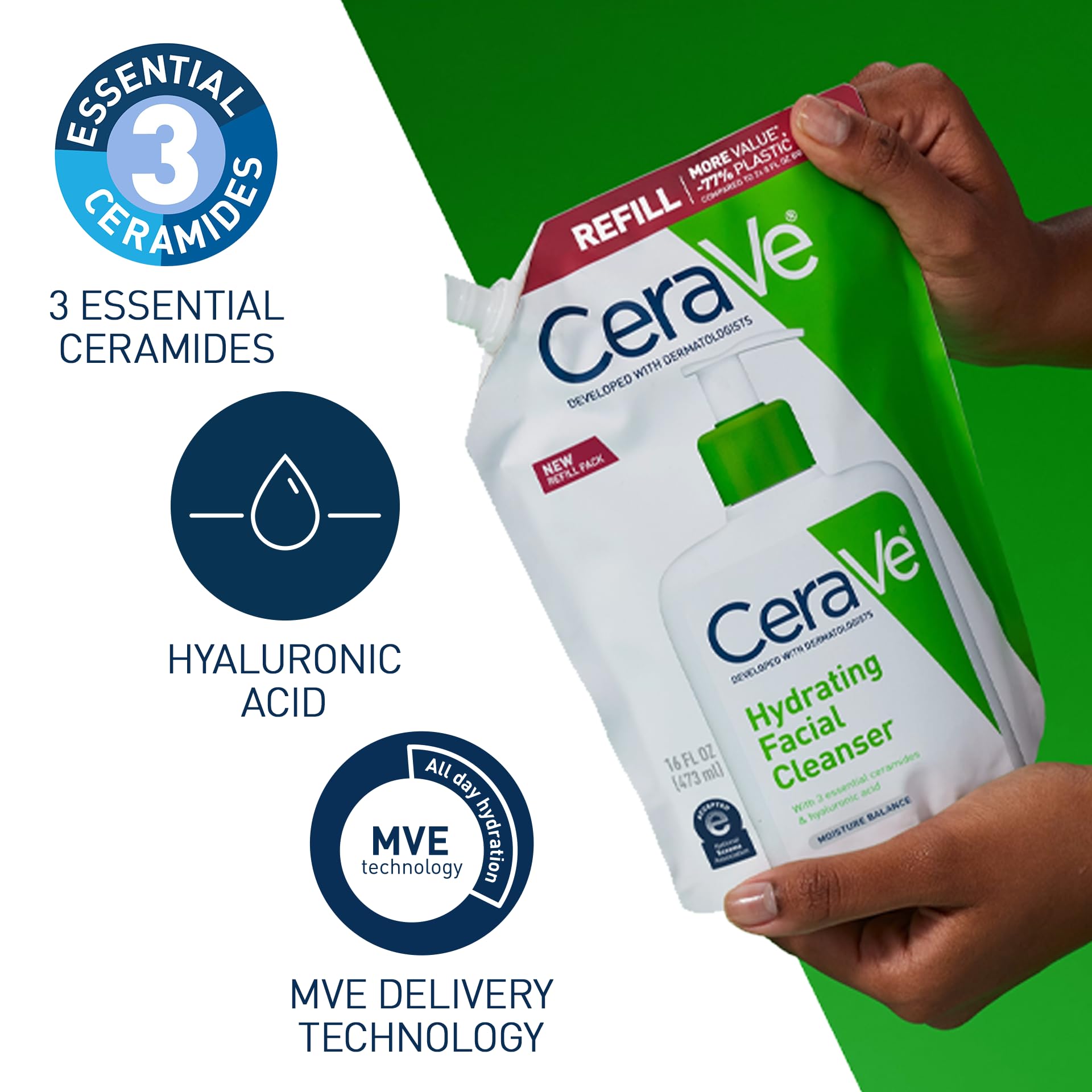 CeraVe Hydrating Facial Cleanser – Moisturizing Face Wash with Hyaluronic Acid & Ceramides for Normal to Dry Skin