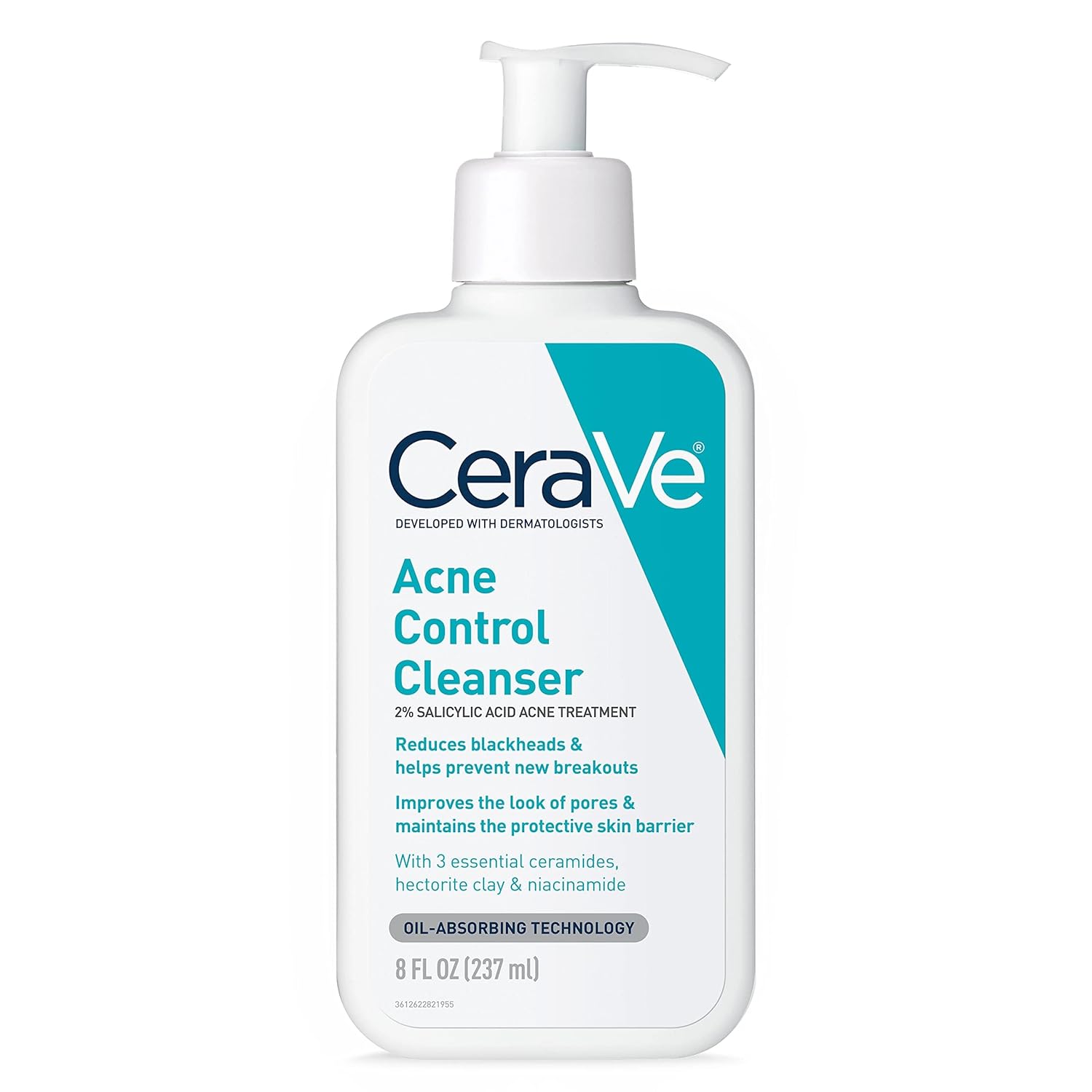 CeraVe Acne Treatment Face Wash – Salicylic Acid Cleanser for Acne & Pore Control
