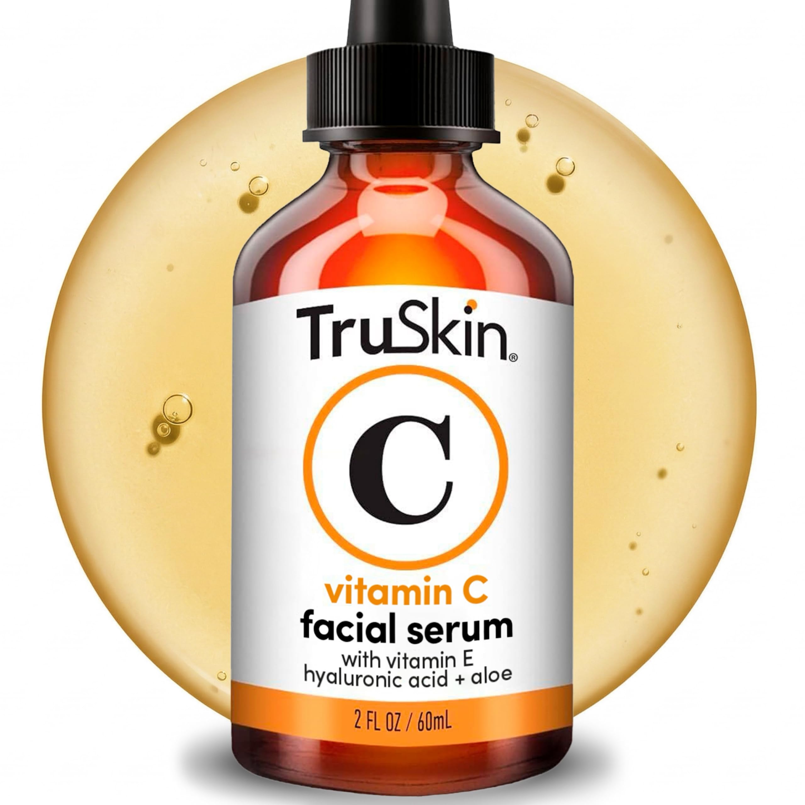 TruSkin Vitamin C Face Serum with Hyaluronic Acid & Vitamin E – Anti-Aging Brightening Serum, 2 Fl Oz