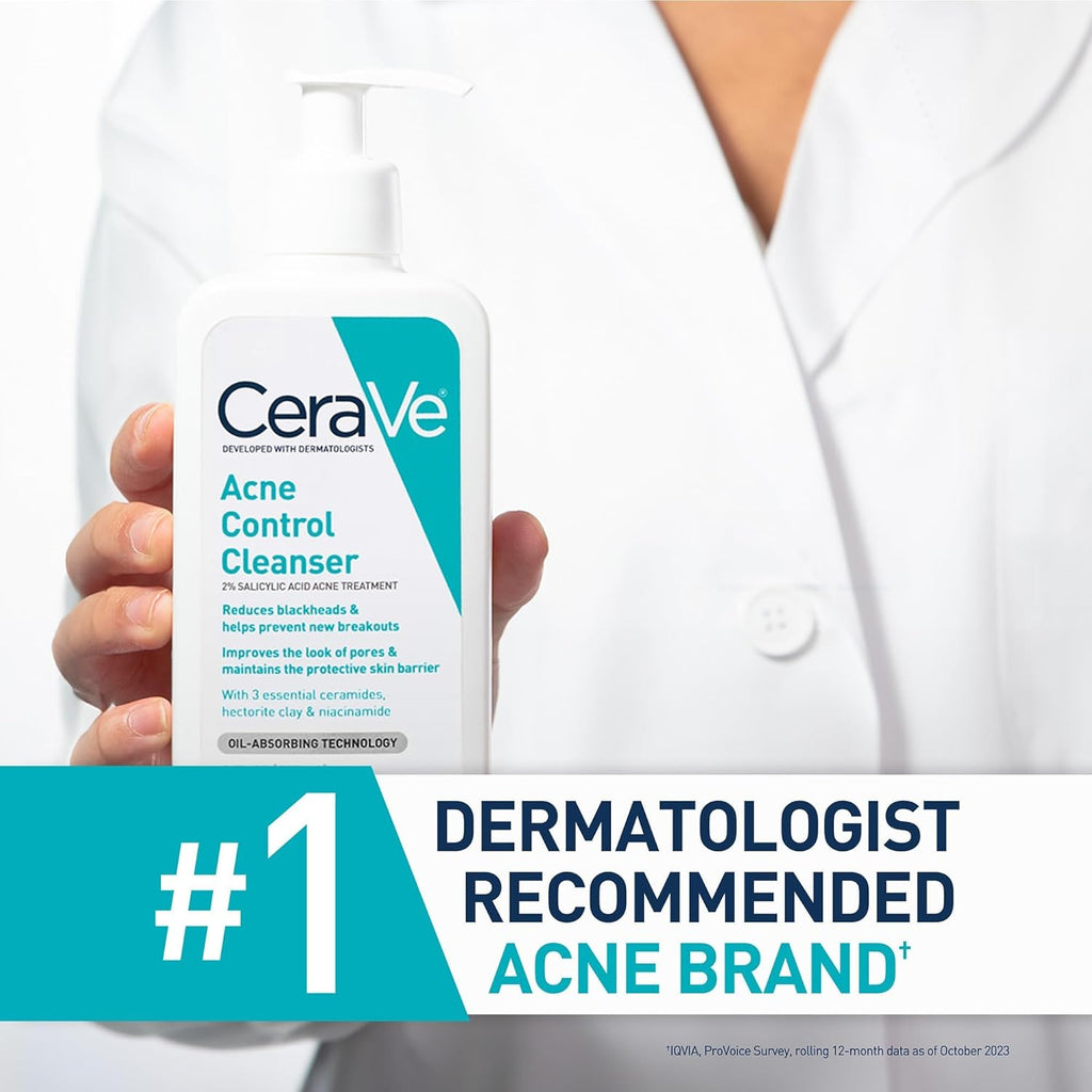 CeraVe Acne Treatment Face Wash – Salicylic Acid Cleanser for Acne & Pore Control
