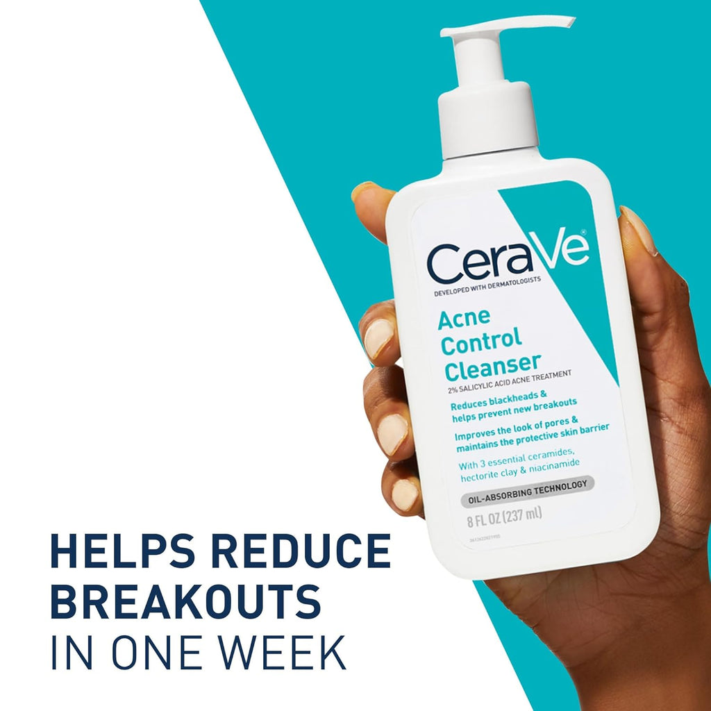 CeraVe Acne Treatment Face Wash – Salicylic Acid Cleanser for Acne & Pore Control