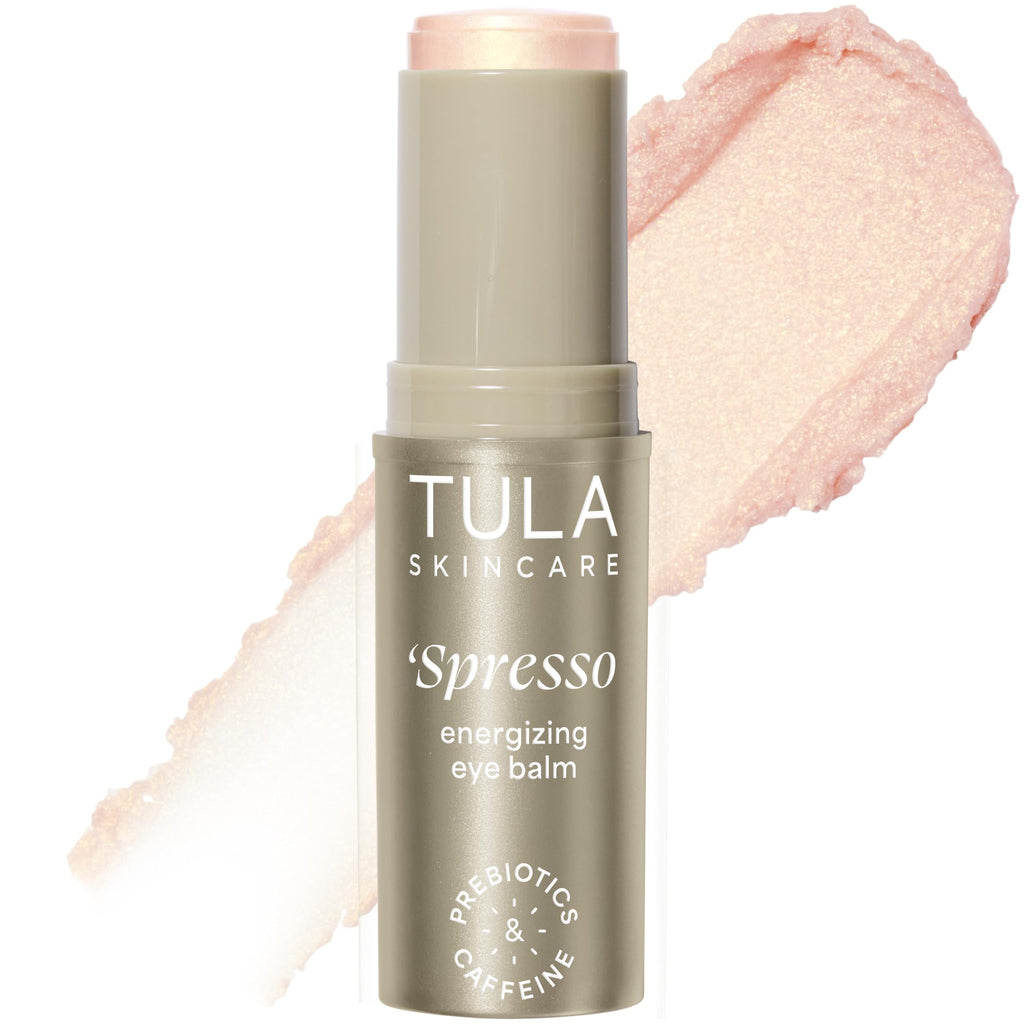TULA Skin Care Spresso Energizing Eye Balm with Caffeine – Hydrating Under Eye Treatment for Dark Circles, 0.35 oz