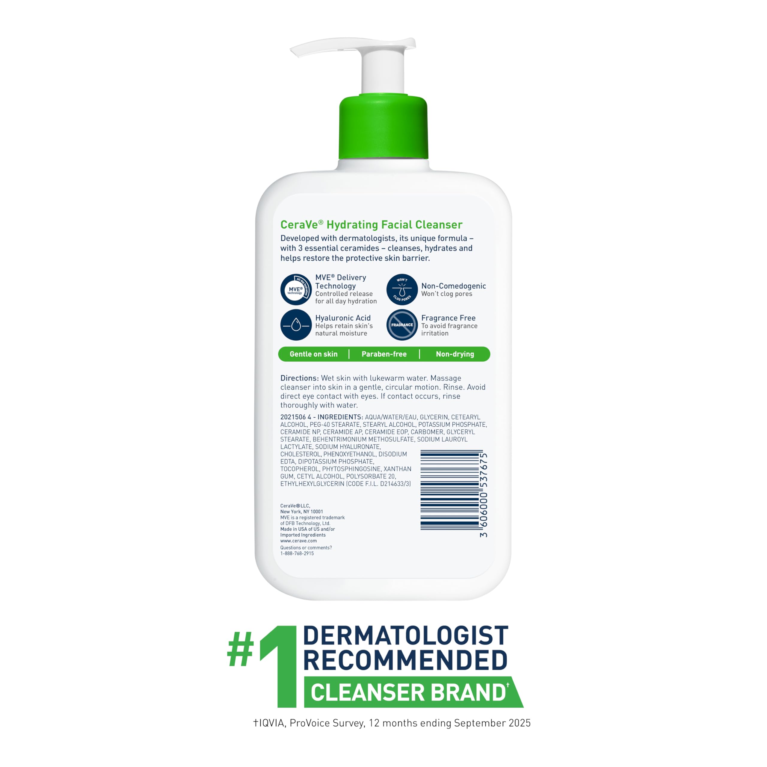 CeraVe Hydrating Facial Cleanser – Moisturizing Face Wash with Hyaluronic Acid & Ceramides for Normal to Dry Skin