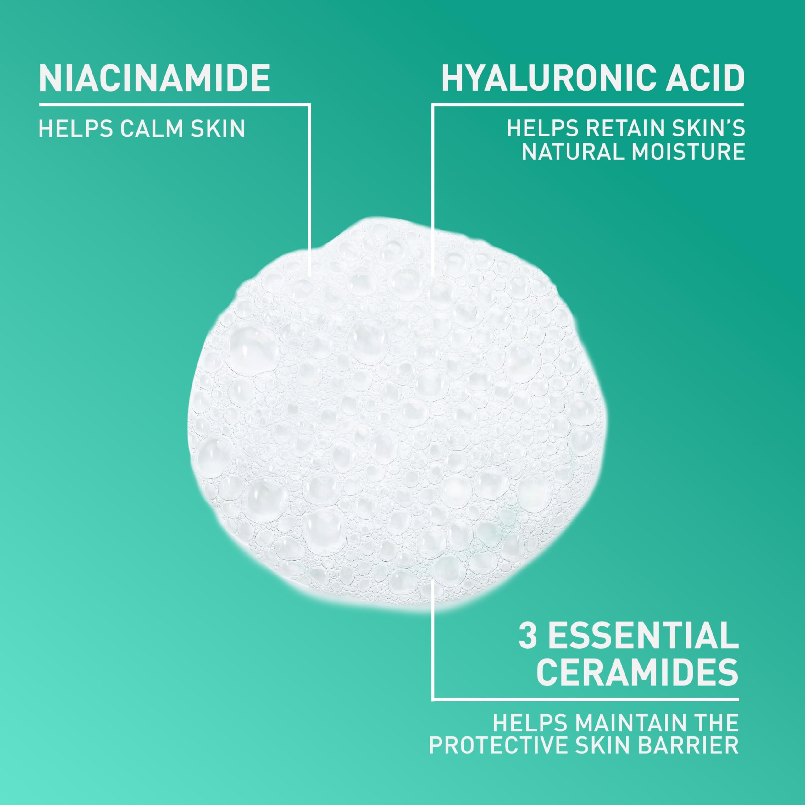 Refresh your skin daily with CeraVe Foaming Facial Cleanser ✨ Fragrance-free formula with Hyaluronic Acid, Ceramides & Niacinamide to cleanse oily skin without over-drying