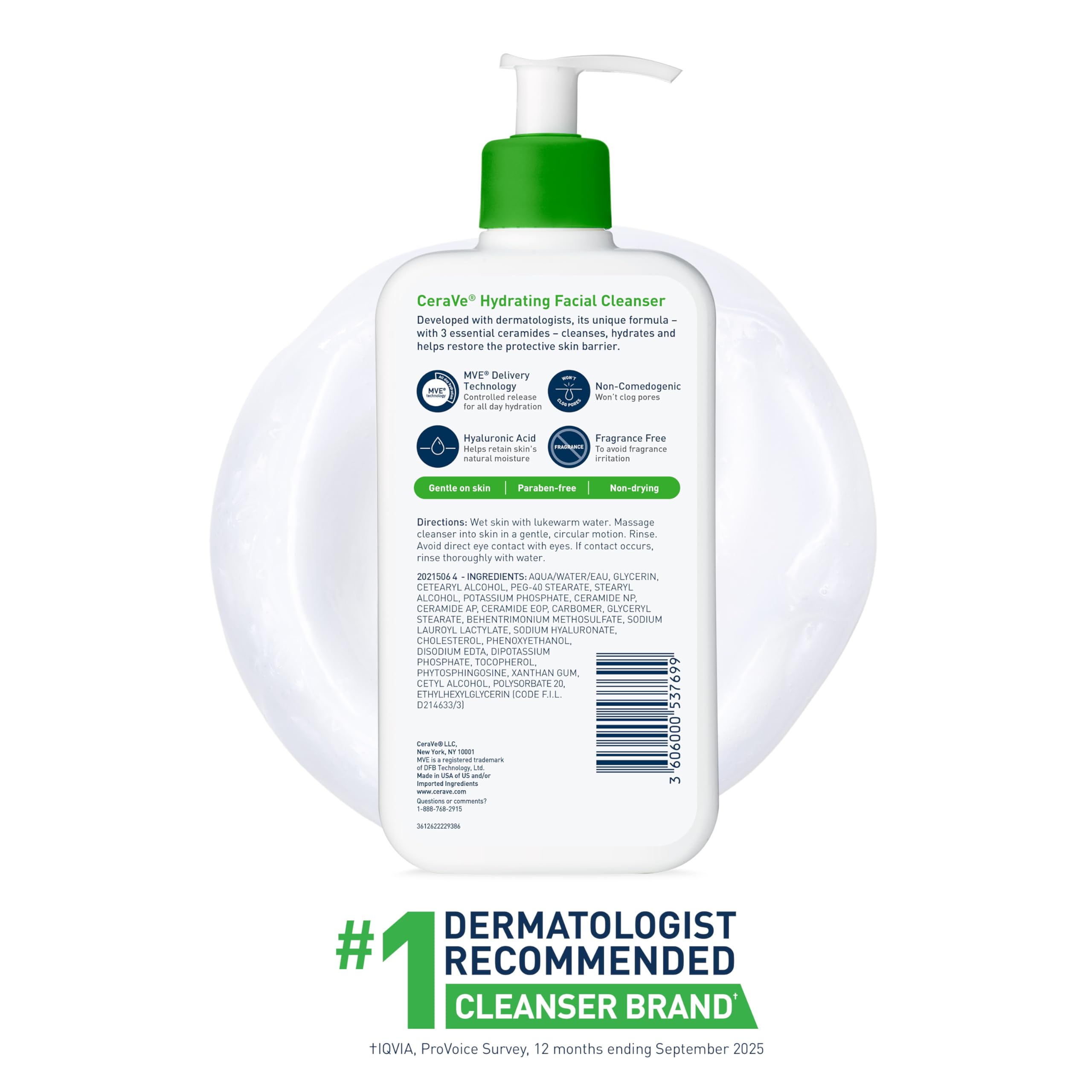 CeraVe Hydrating Facial Cleanser – Moisturizing Face Wash with Hyaluronic Acid & Ceramides for Normal to Dry Skin