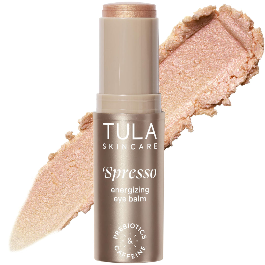 TULA Skin Care Spresso Energizing Eye Balm with Caffeine – Hydrating Under Eye Treatment for Dark Circles, 0.35 oz