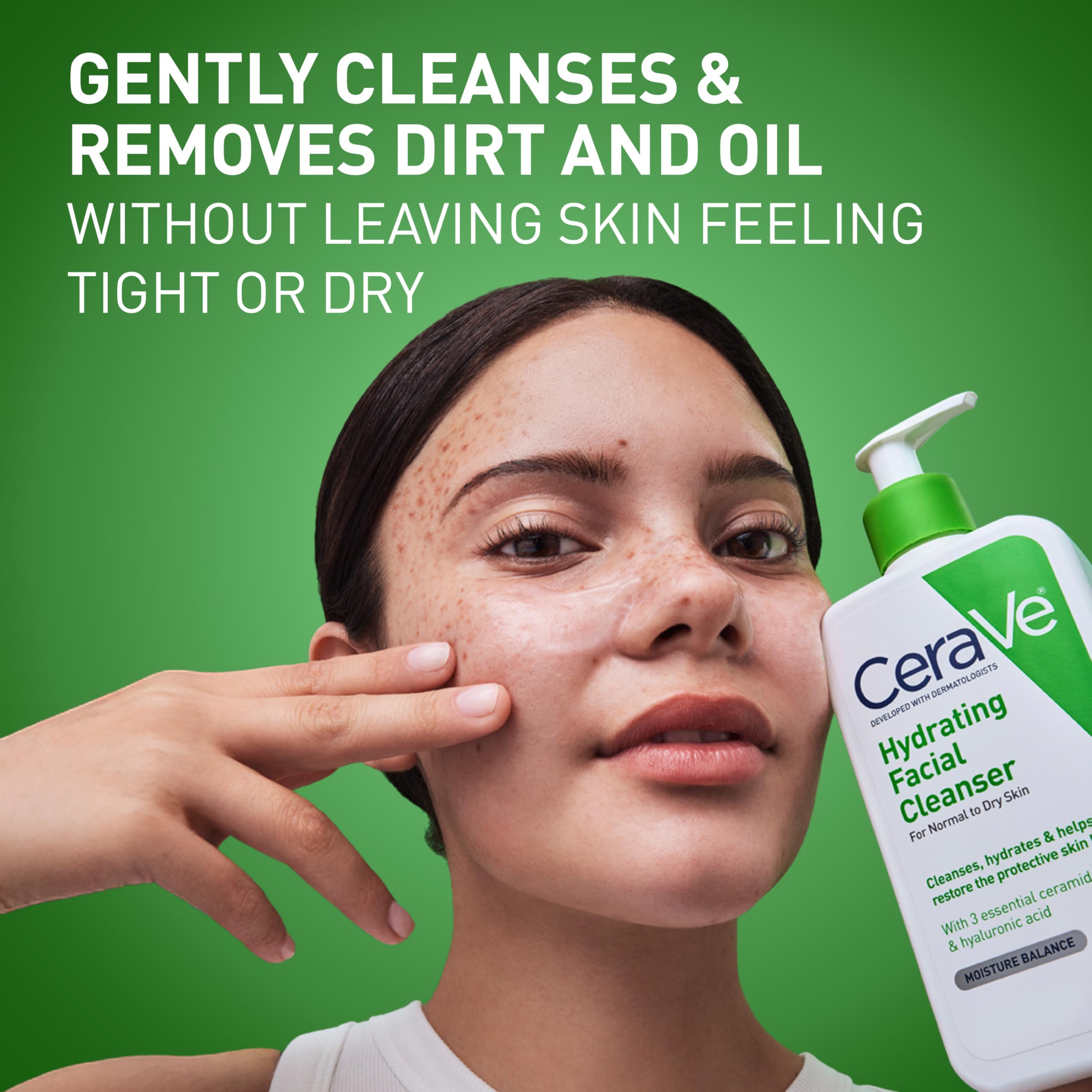 CeraVe Hydrating Facial Cleanser – Moisturizing Face Wash with Hyaluronic Acid & Ceramides for Normal to Dry Skin