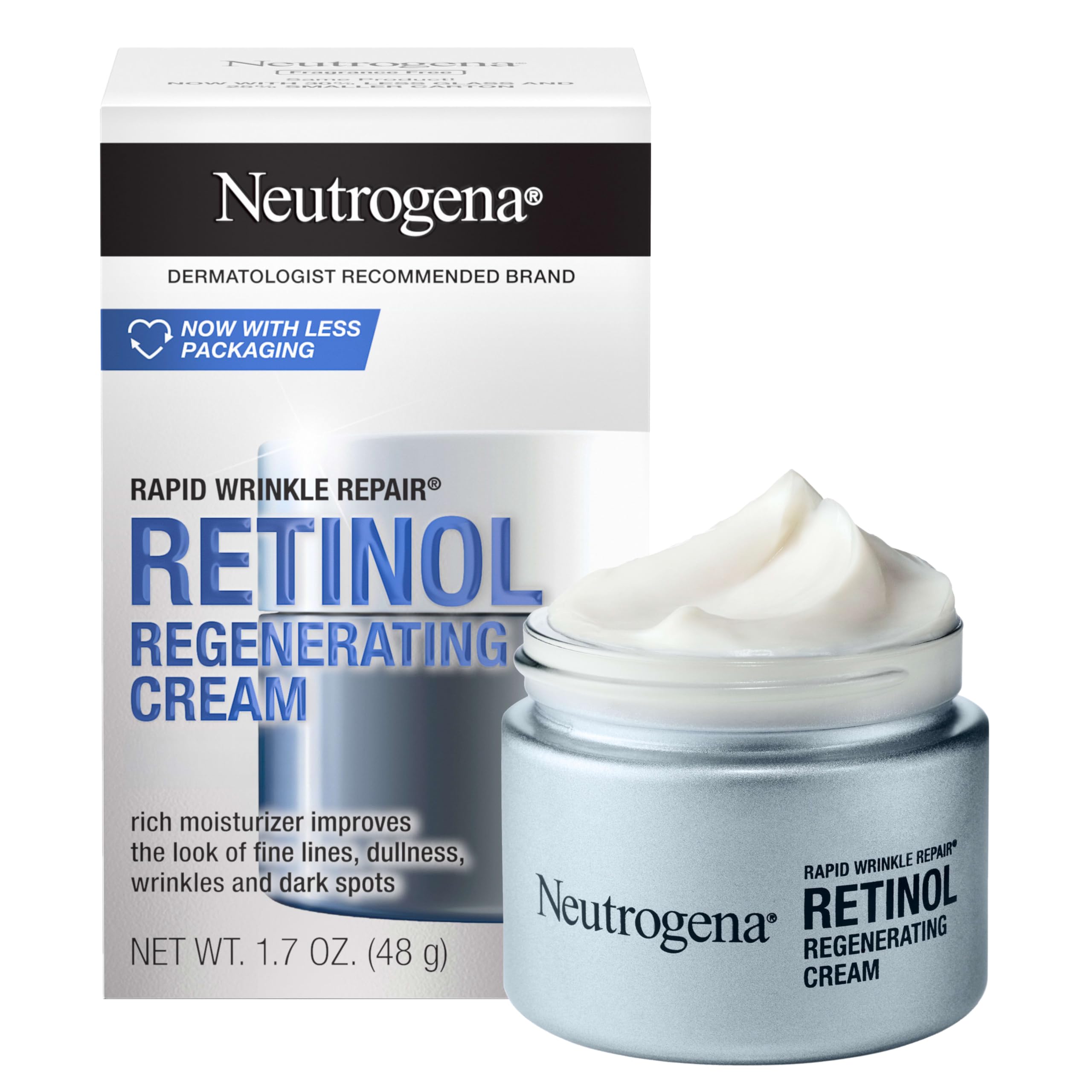 Neutrogena Rapid Wrinkle Repair Retinol Moisturizer – Anti-Aging Face Cream with Hyaluronic Acid (1.7 oz)