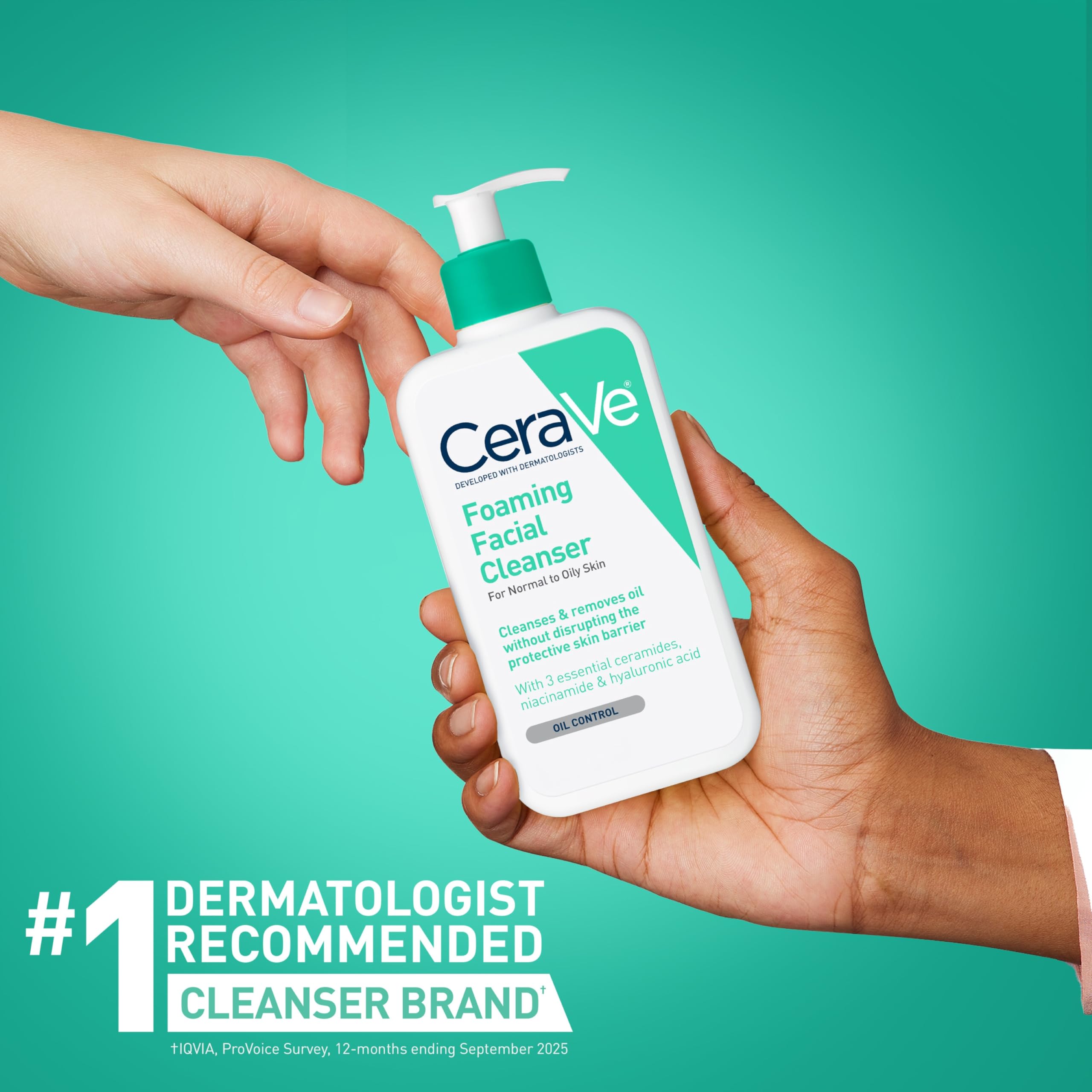 Refresh your skin daily with CeraVe Foaming Facial Cleanser ✨ Fragrance-free formula with Hyaluronic Acid, Ceramides & Niacinamide to cleanse oily skin without over-drying