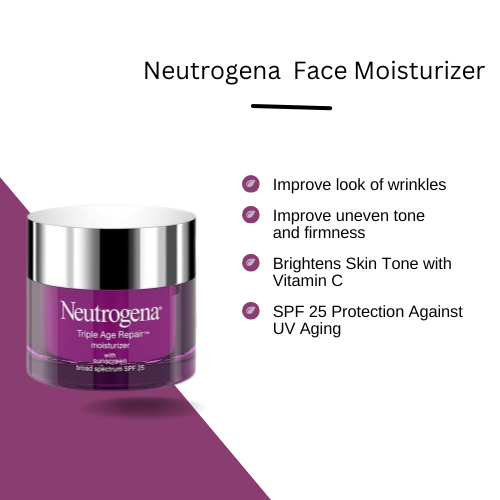 Neutrogena Triple Age Repair Face Moisturizer SPF 25 – Anti-Wrinkle Cream with Vitamin C, 1.7 oz