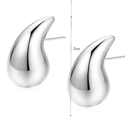 Chic High-Shine Teardrop Stud Earrings