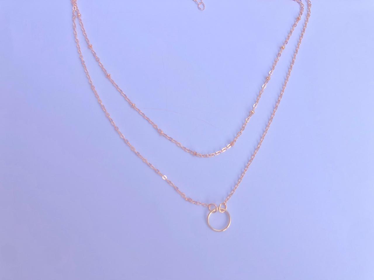 Women 14K Plated Layered Chain Necklaces