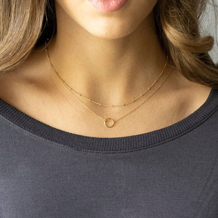 Women 14K Plated Layered Chain Necklaces